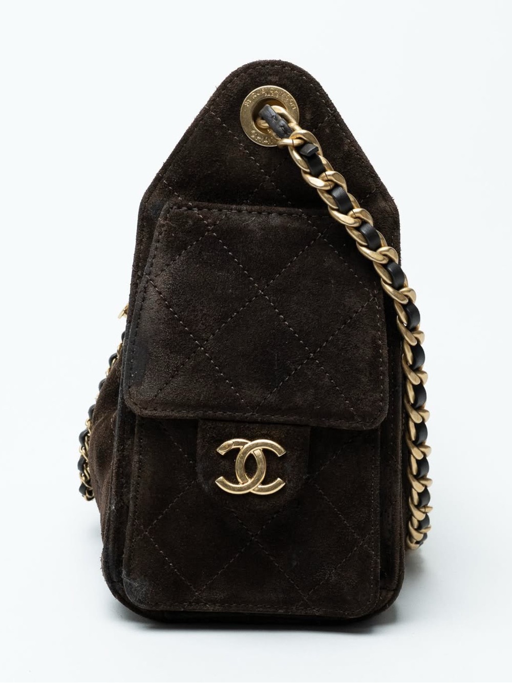 *RARE* Chanel 25 Mini Dark Brown Suede Calfskin Gold Hardware - Full Set - Picture 7 of 17